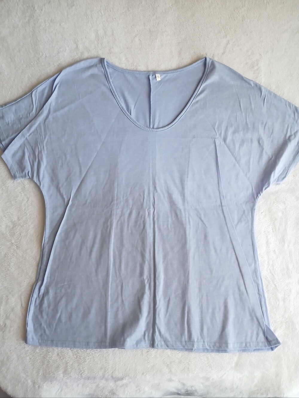 Blue Scoop Neck Tshirt